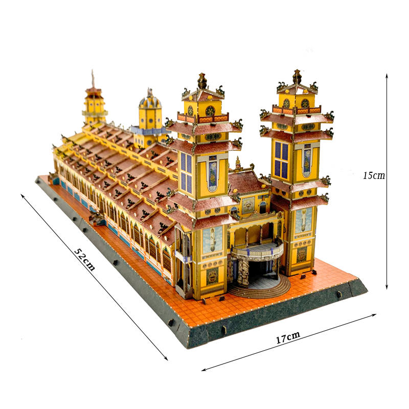 Mô hình giấy 3D Toà Thánh Tây Ninh với kiến trúc đẹp lộng lẫy