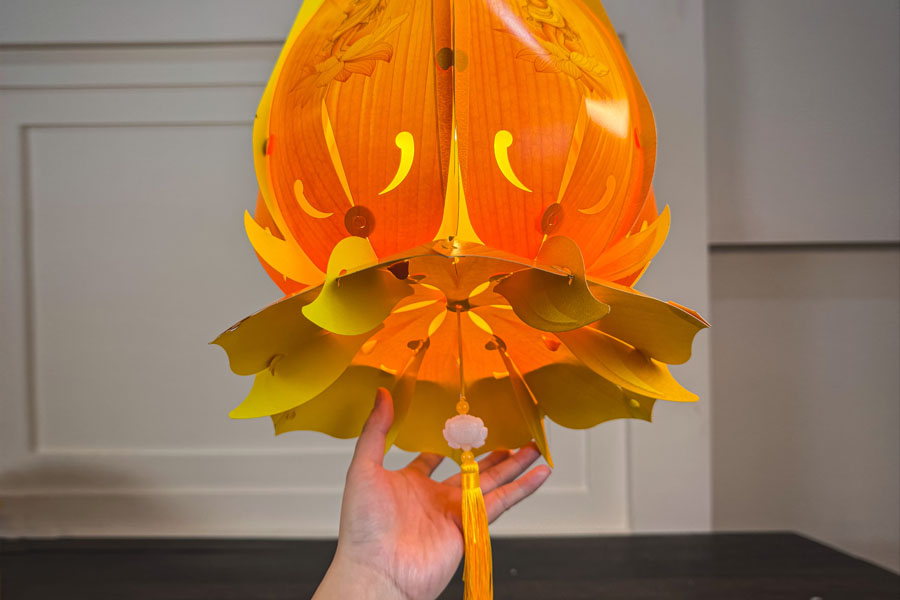 Lồng đèn hoa sen lục bình đẹp với hình khối 3D bắt mắt