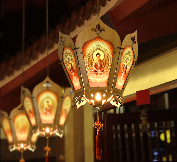 Lồng đèn Hoa Sen cỡ lớn thiết kế theo yêu cầu trang trí Phật Đản