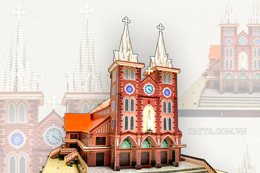 mô hình giấy 3d nhà thờ fatima