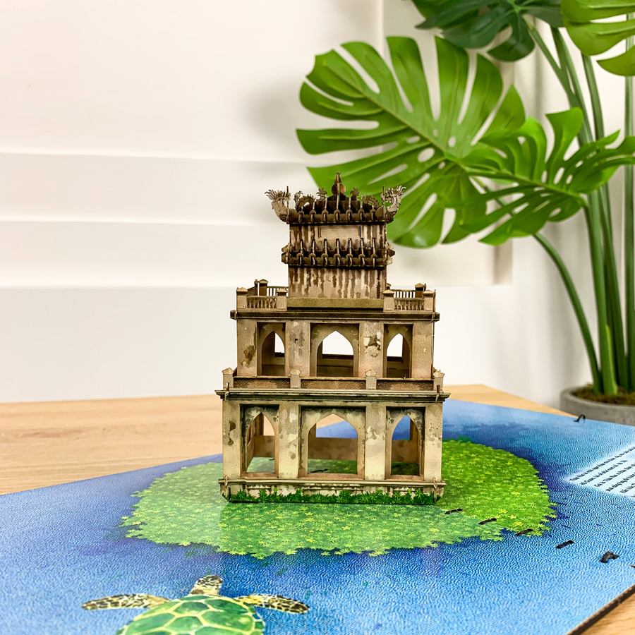 Thiệp 3D Tháp Rùa - Món quà lưu niệm màu sắc đầy thú vị