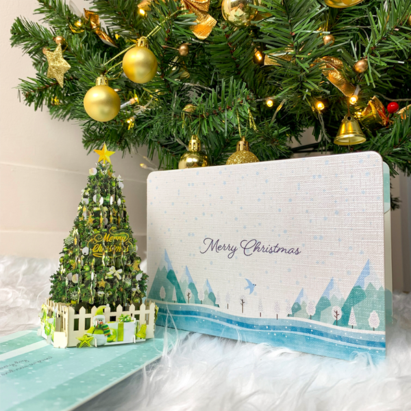 [Màu Xanh] Thiệp 3D Christmas Trees Trang Trí Giáng Sinh Dễ Thương - TAYTA