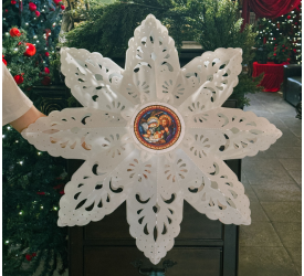 [Size 75cm] Lồng Đèn Ngôi Sao Nhựa Tuyết Trang Trí Giáng Sinh Treo Ngoài Trời