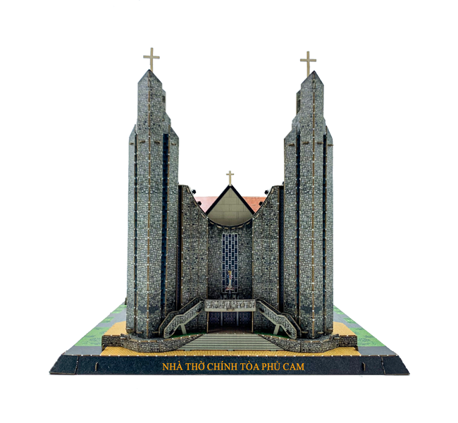 Bộ lắp ráp Mô hình giấy 3D Nhà thờ Chính Tòa Phủ Cam Huế