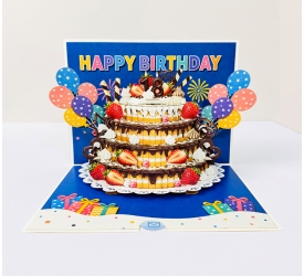 Thiệp 3D Bánh Kem 4 Tầng - Thiệp Happy Birthday Ý Nghĩa, Độc Đáo Cho Ngày Sinh Nhật